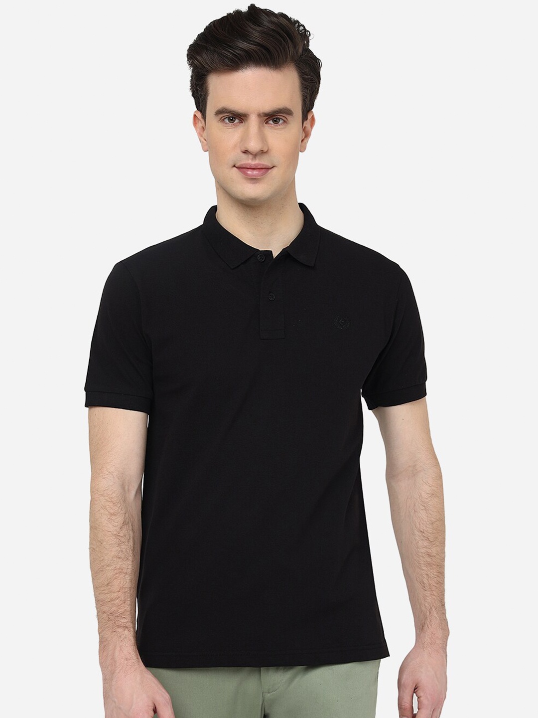 

Greenfibre Polo Collar Half Sleeve Slim Fit T-shirt, Black