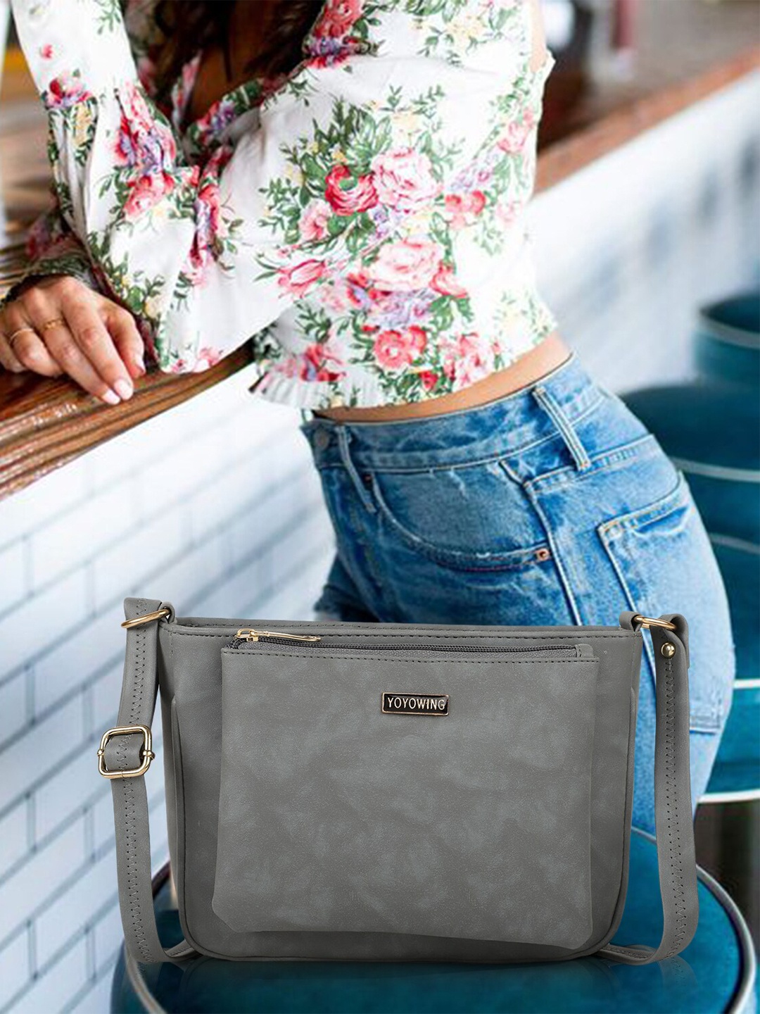 

YOYOWING Shopper Sling Bag, Grey