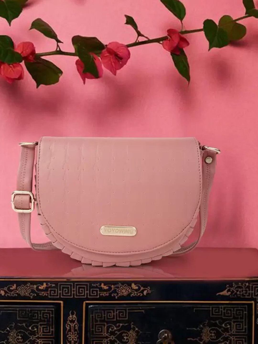 

YOYOWING Textured Structured Sling Bag, Pink