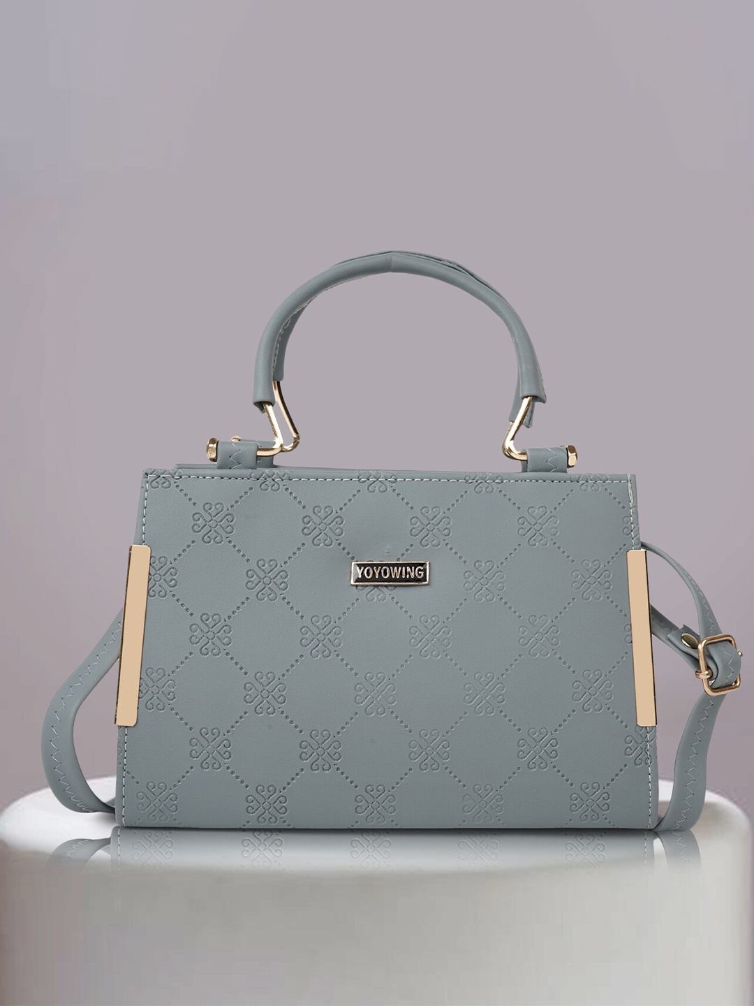 

YOYOWING Textured Handheld Bag with Quilted, Grey