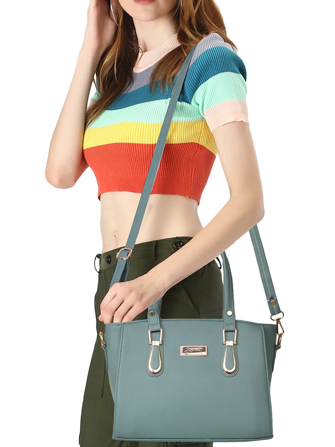 

YOYOWING Structured Handheld Bag, Green