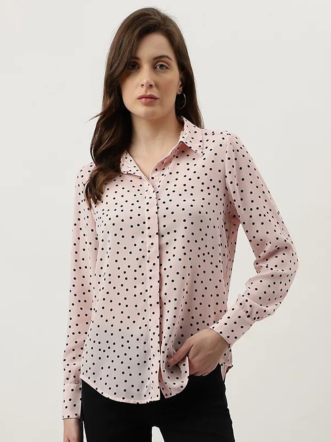 

Marks & Spencer Cotton Polka Dots Casual Shirt, Pink