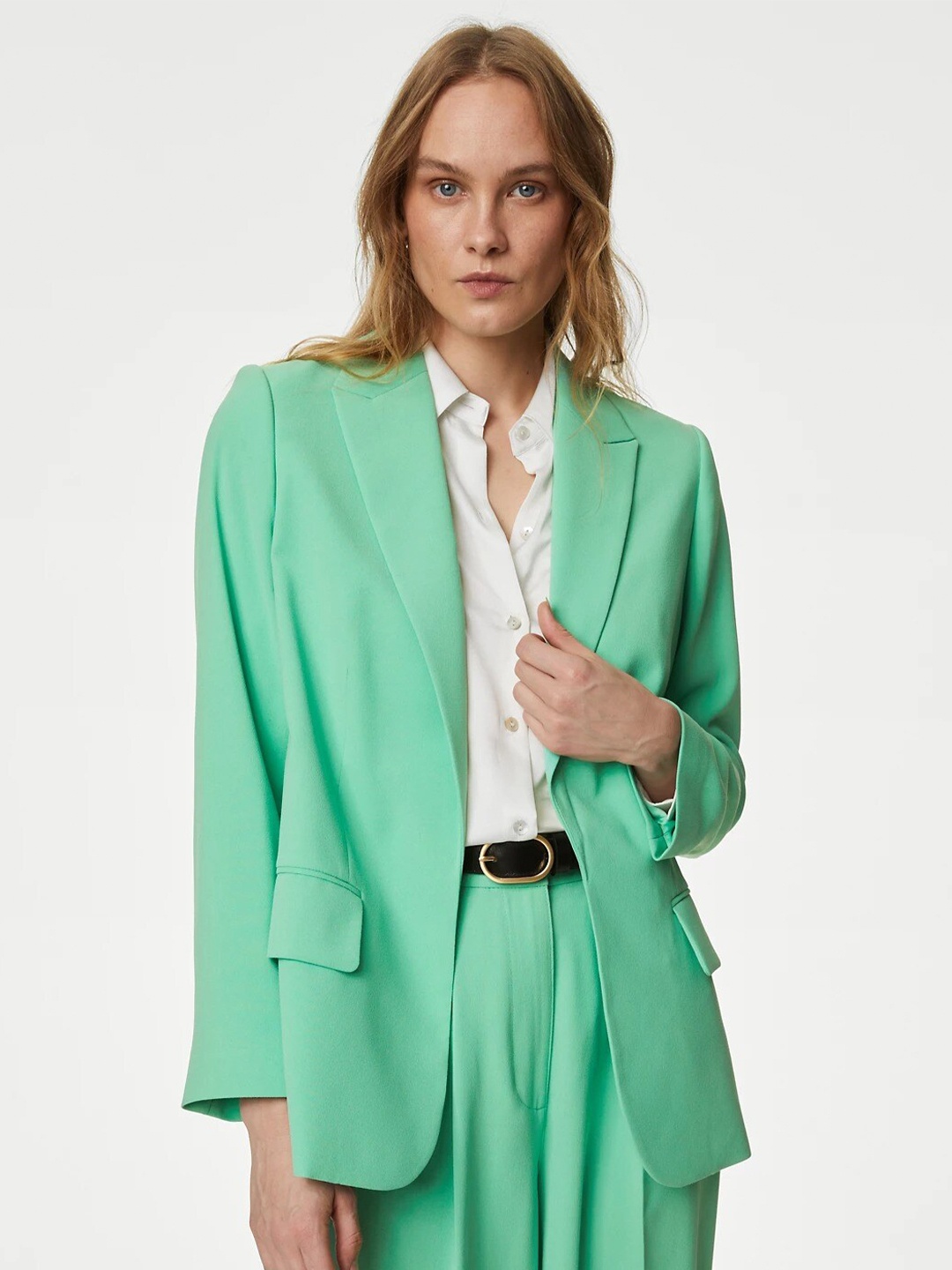 

Marks & Spencer Comfort Fit Open Front Blazers, Green