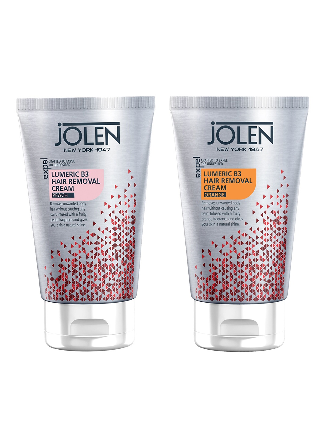 

Jolen New York Peach & Orange Hair Removal Cream- 50 gm each, Red