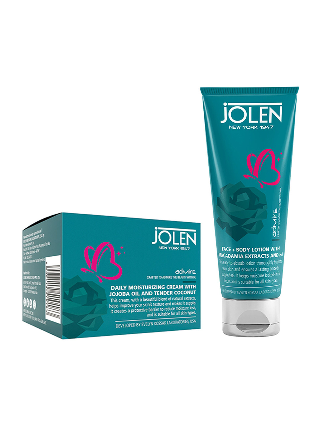

Jolen New York Combo Of Face Cream & Body Lotion - 50 g 180 ml, Teal