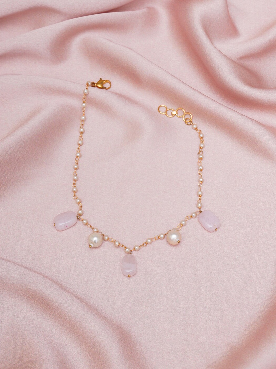 

Ruby Raang Girls Gold-Plated Artificial Stone Studded & Beaded Necklace