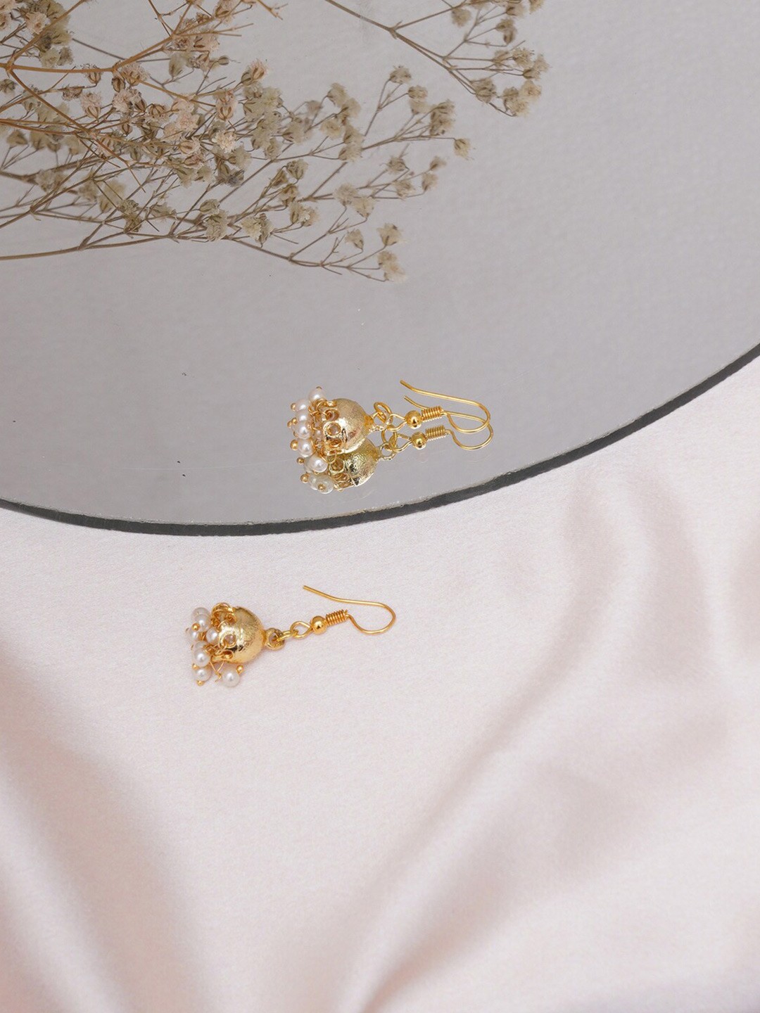 

Ruby Raang Girls Gold Plated Jhumkas