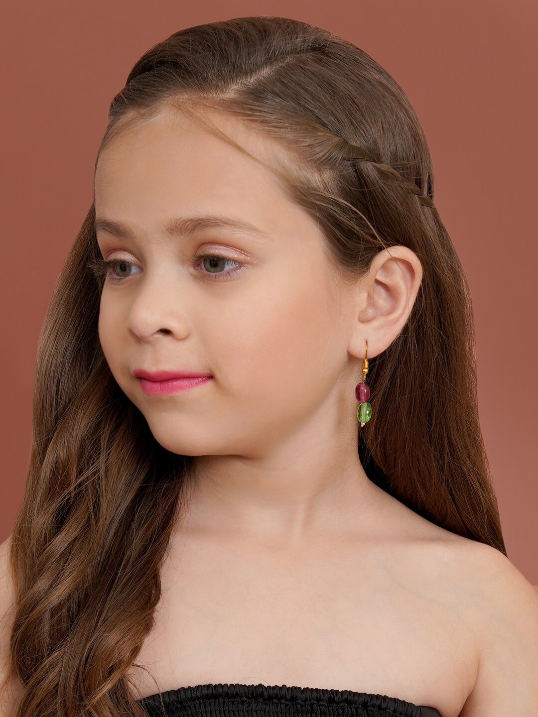 

Ruby Raang Girls Gold Plated Drop Earrings