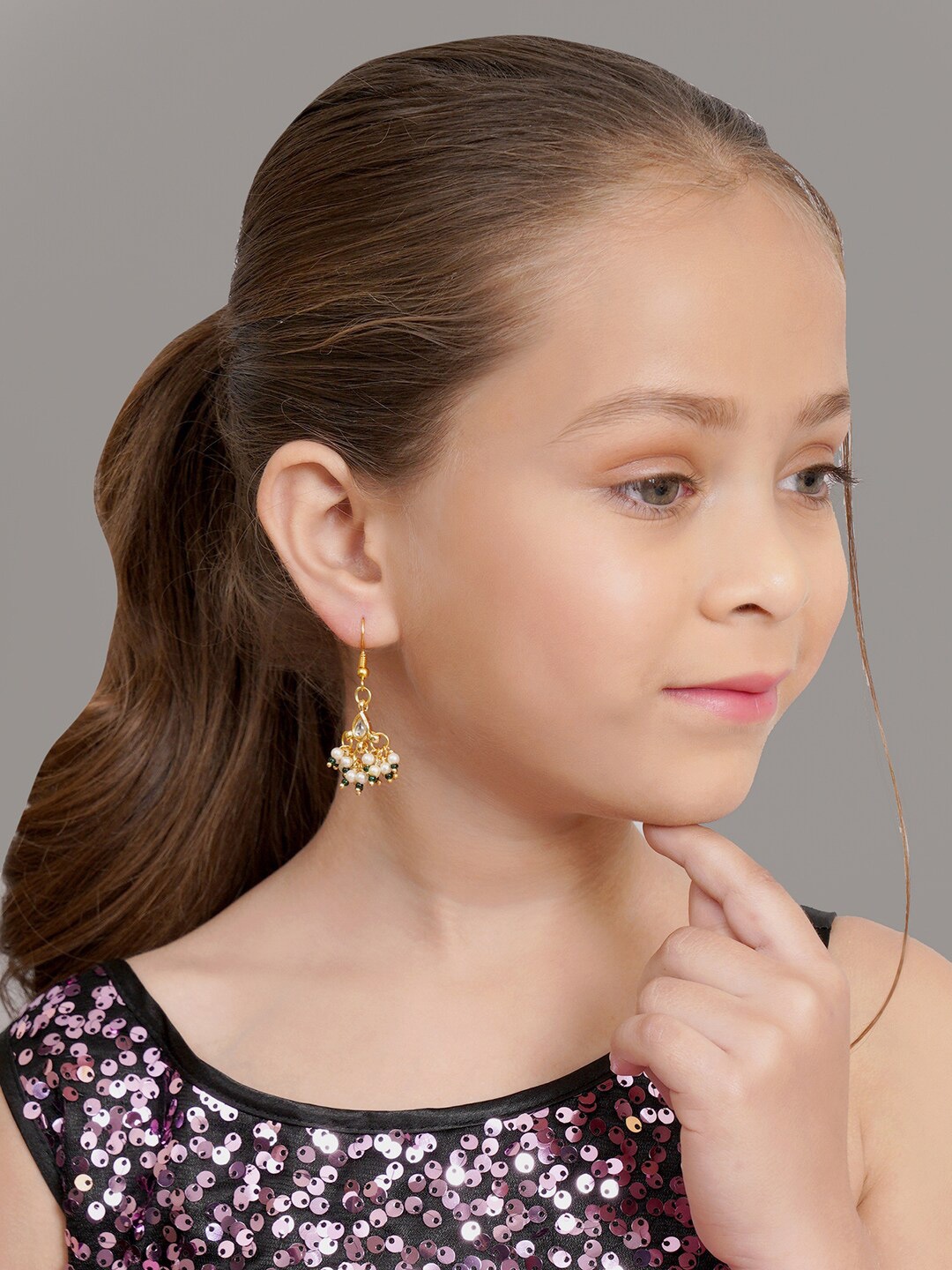 

Ruby Raang Girls Gold Plated Drop Earrings
