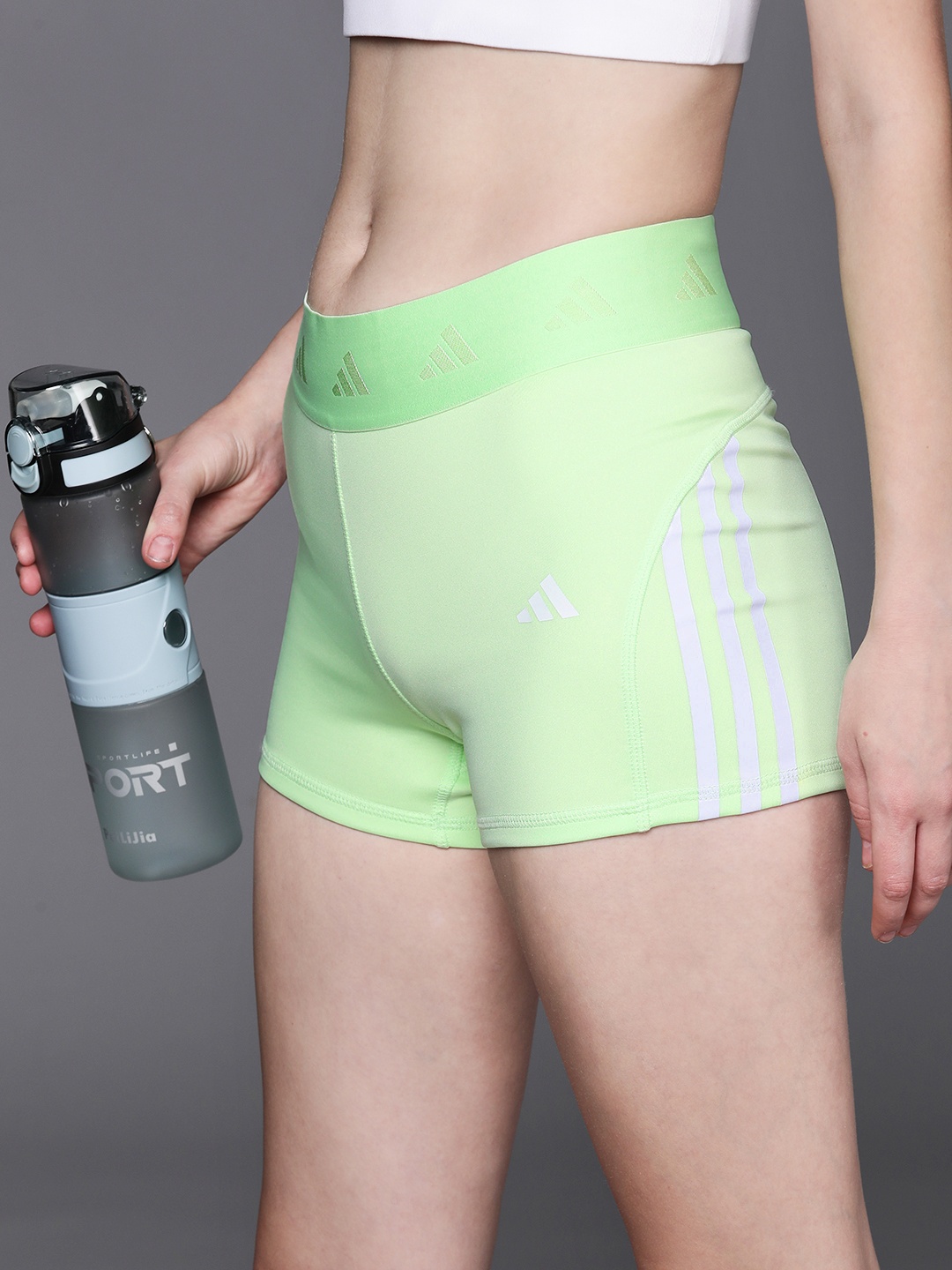 

ADIDAS Women Techfit Hyperglam 3-Inch Training Shorts, Lime green