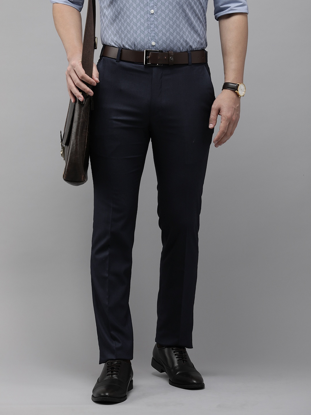 

Park Avenue Men Super Slim Fit Formal Trouser, Blue