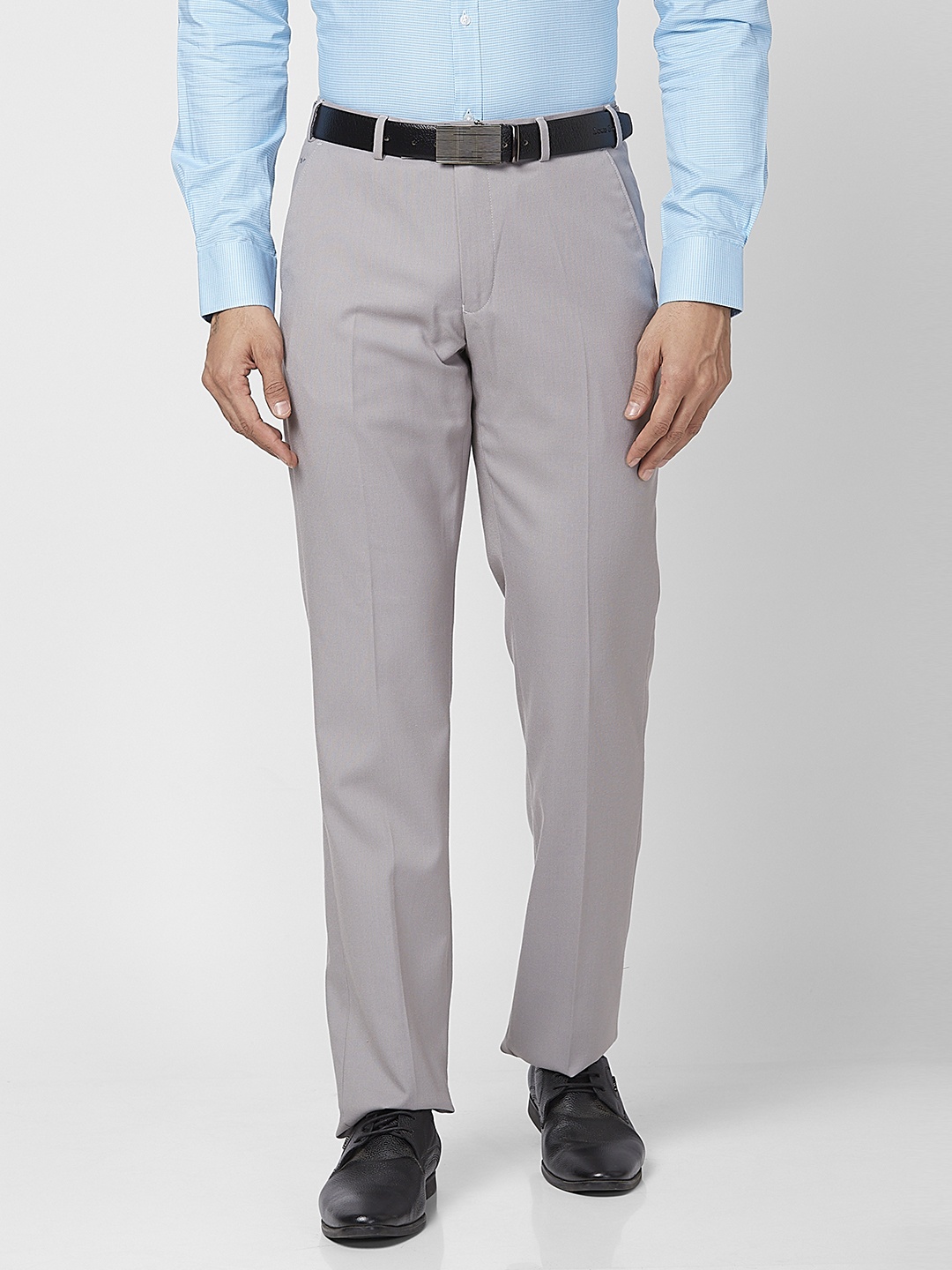 

Park Avenue Men Solid Formal Trouser, Grey