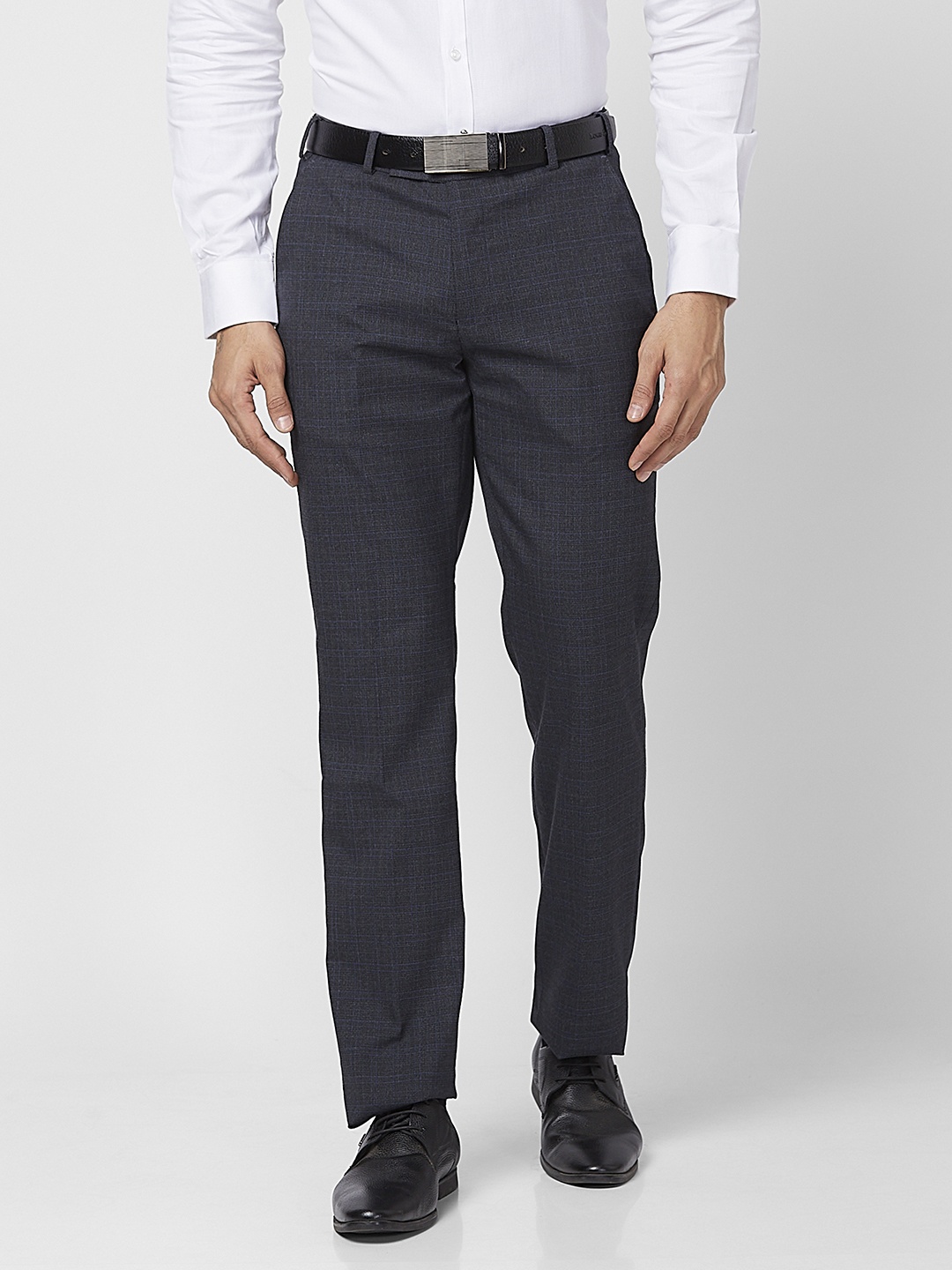 

Park Avenue Men Checked Formal Trouser, Grey