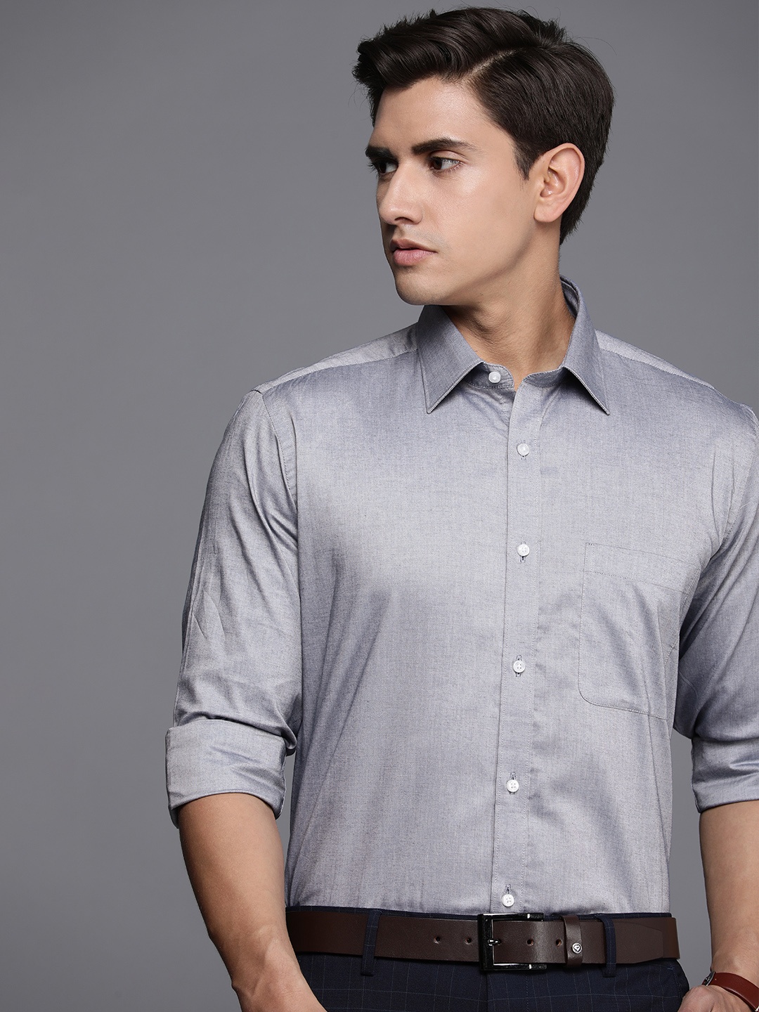 

Raymond Pure Cotton Opaque Formal Shirt, Grey