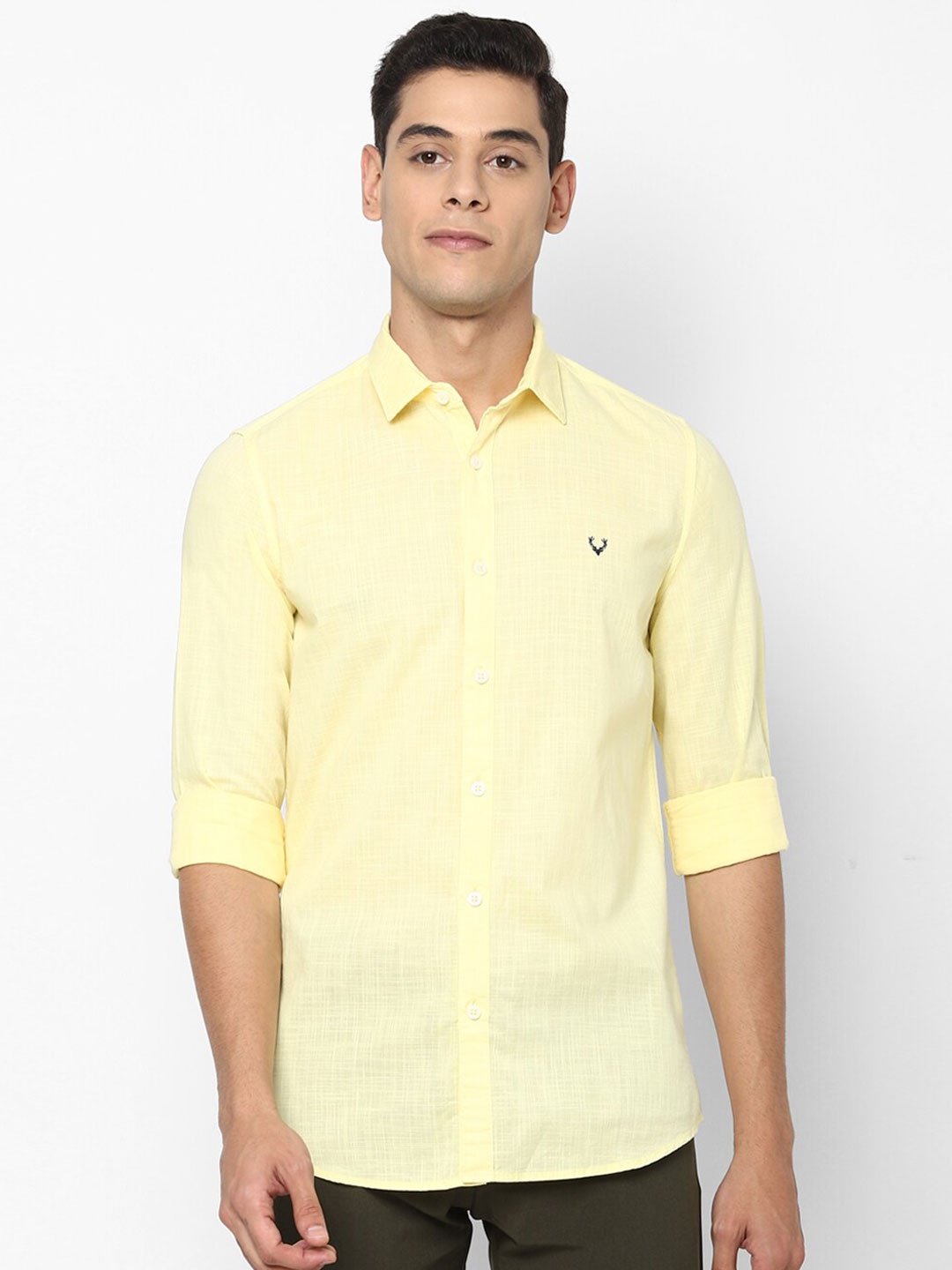 

Allen Solly Slim Fit Spread Collar Long Sleeves Cotton Formal Shirt, Yellow