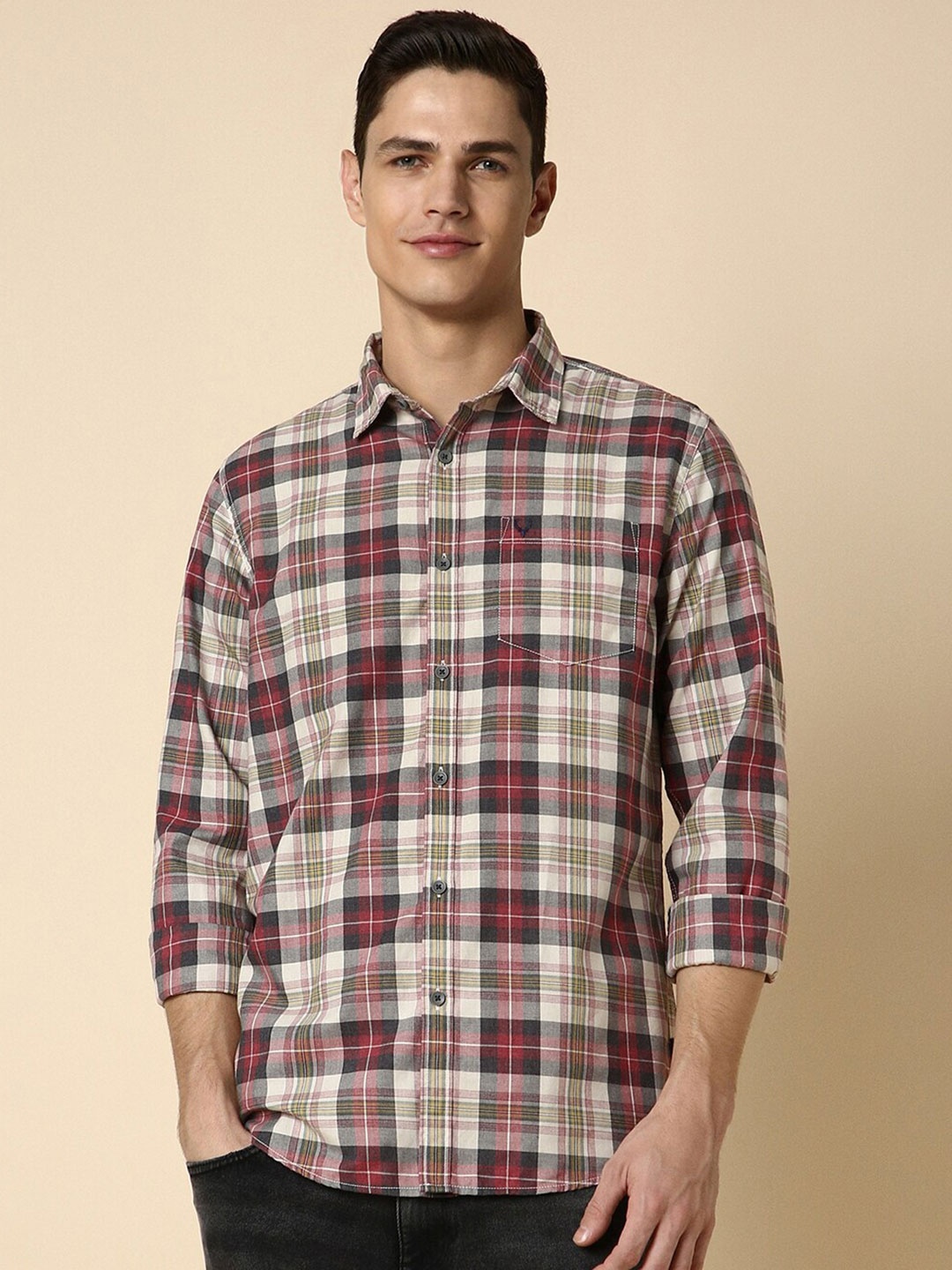 

Allen Solly Custom Checked Cotton Casual Shirt, Red