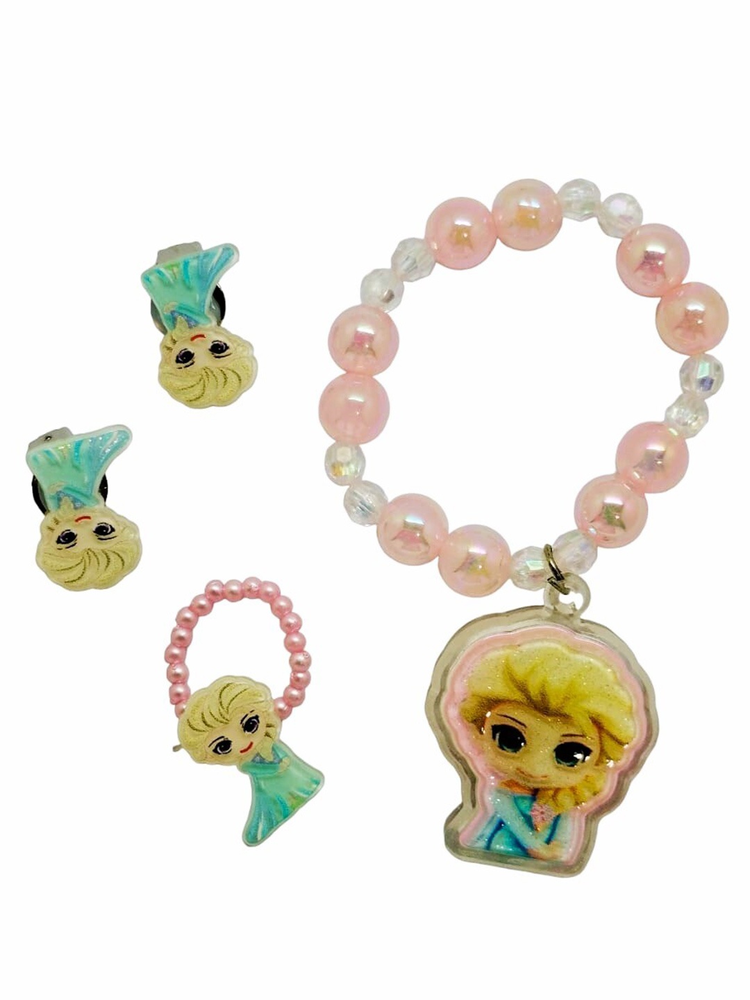 

FEMMIBELLA Girls Barbie Charm Jewellery Set, Pink