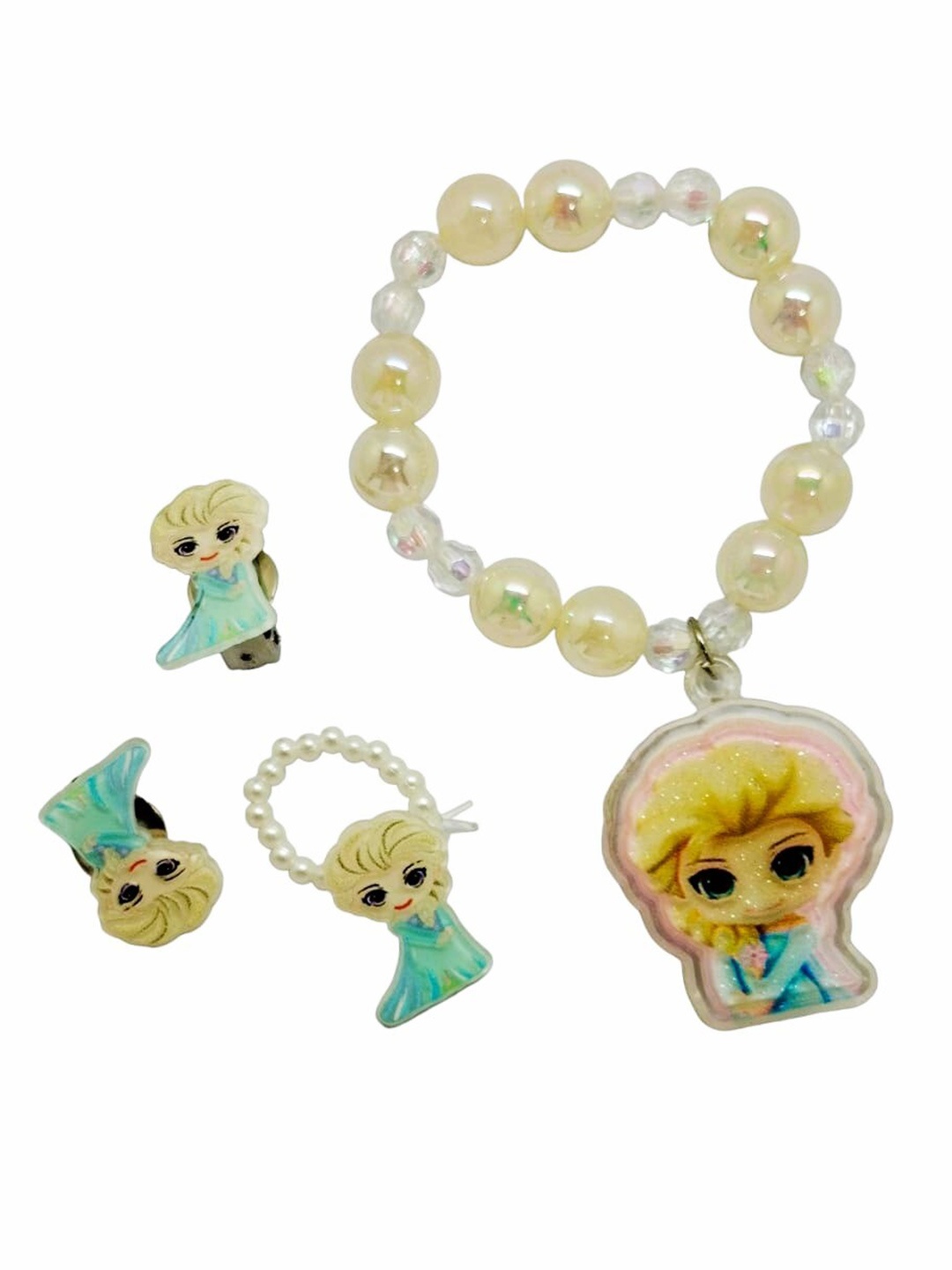 

FEMMIBELLA Girls Barbie Charm Jewellery Set, White