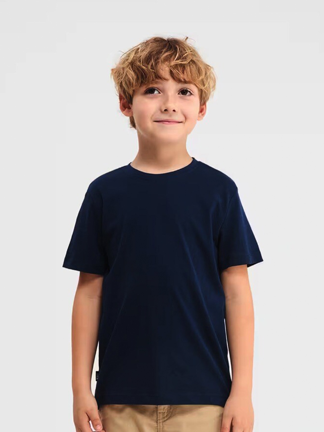 

BAESD Kids Round Neck Cotton T-shirt, Navy blue