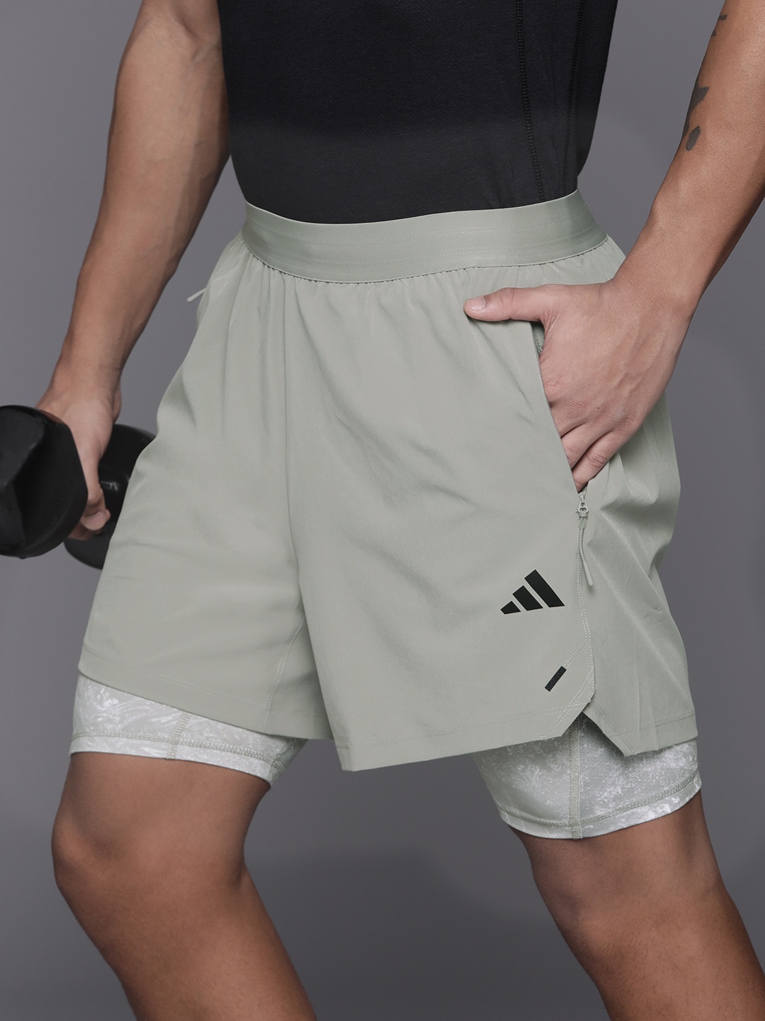 

ADIDAS Men Slim Fit AEROREADY Training or Gym Sports Shorts, Green
