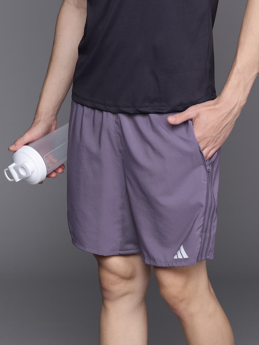 

ADIDAS Men AEROREADY HIIT Workout 3-stripes Training Shorts, Purple