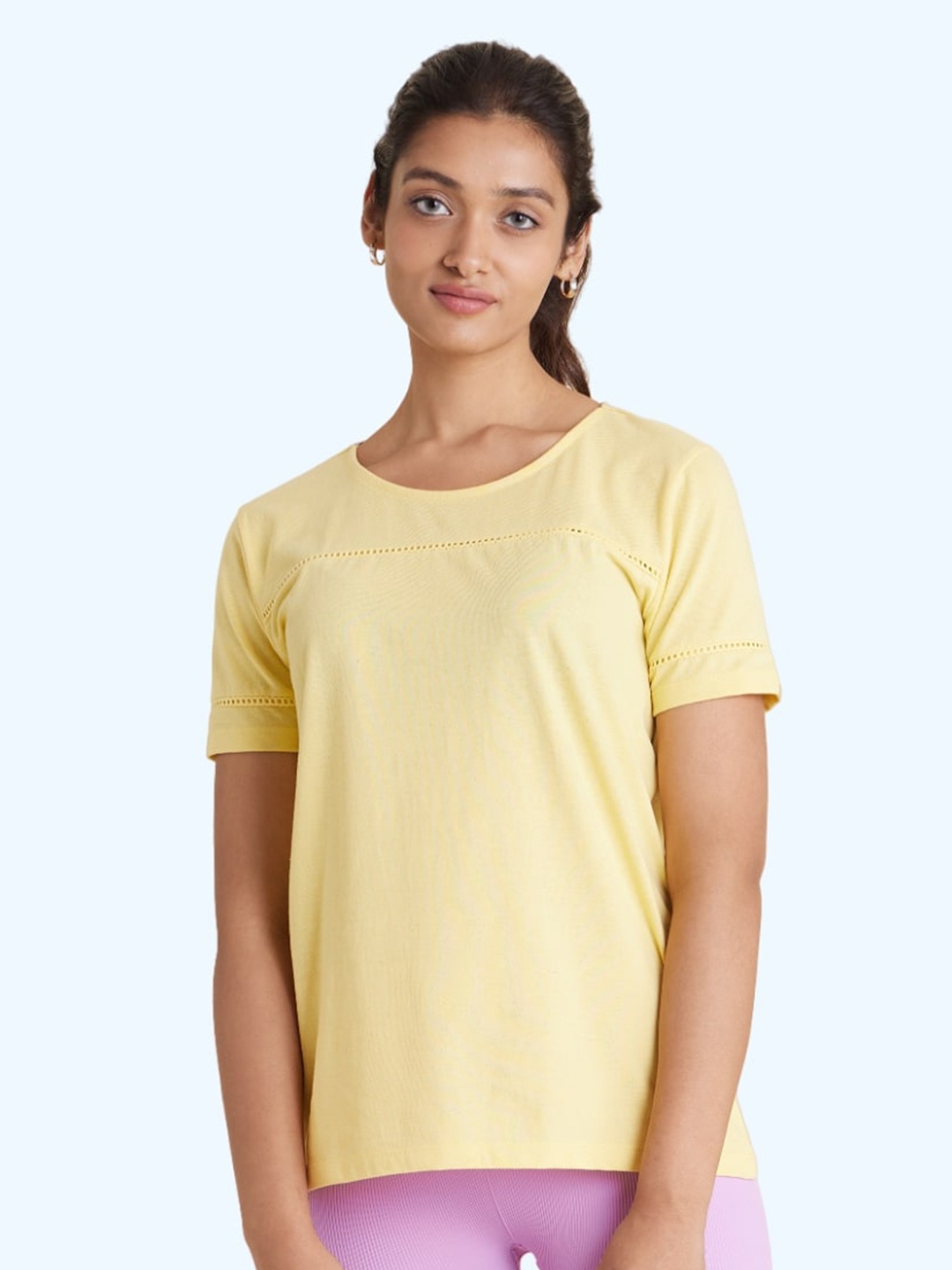 

harbour 9 Round Neck Cotton Top, Yellow