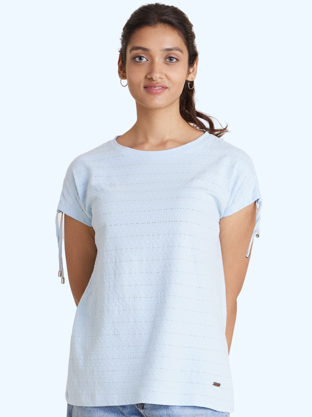 

harbour 9 Short Sleeve Cotton Top, Sea green