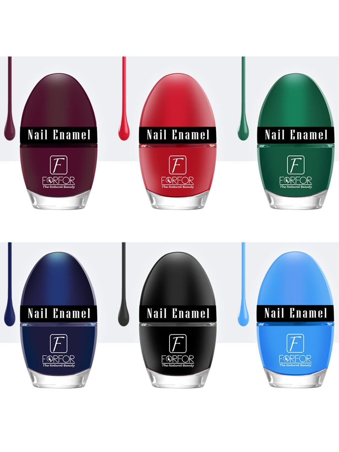 

FORFOR Jazzy 6 Pcs Nail Polish For Women-5 ml Each, Multi