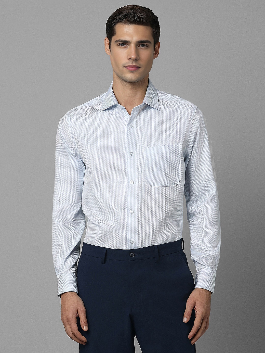

Louis Philippe Men Blue Formal Shirt