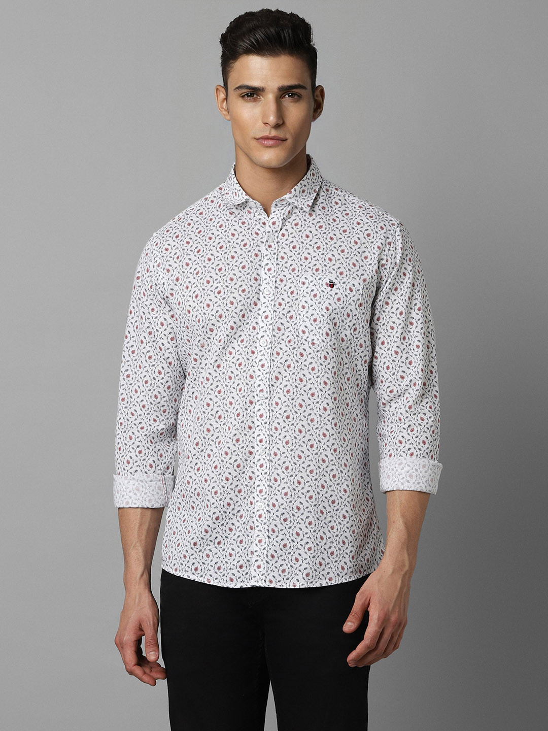 

Louis Philippe Jeans Men White Slim Fit Printed Casual Shirt