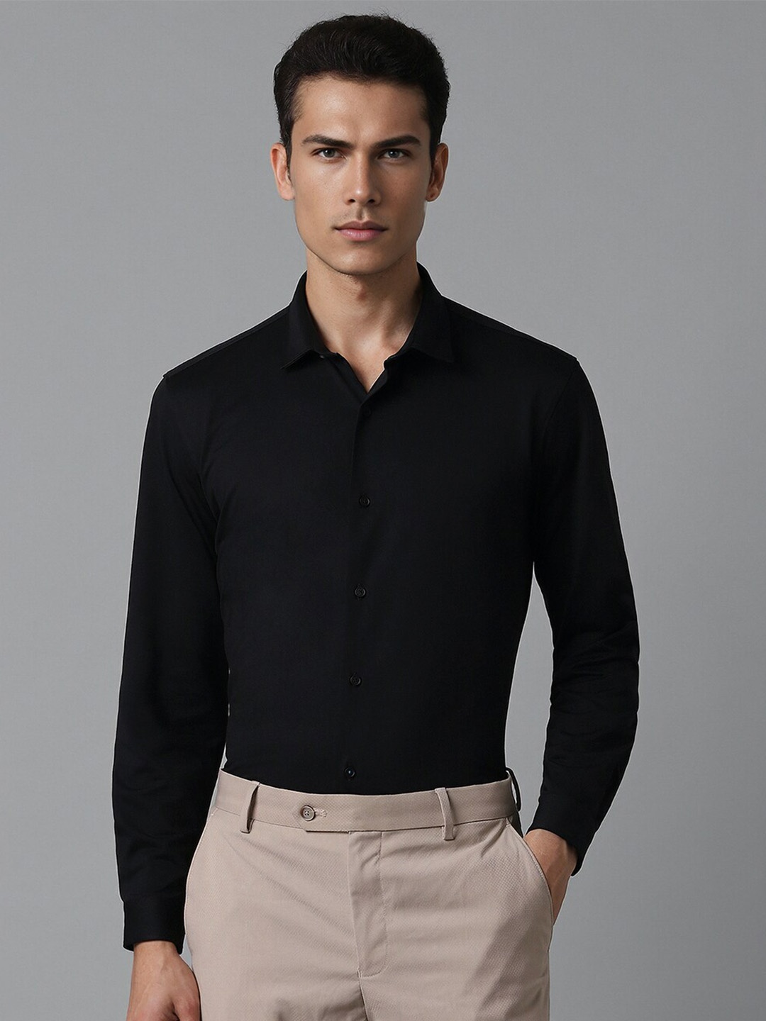 

Louis Philippe Sport Slim Fit Cotton Opaque Casual Shirt, Black