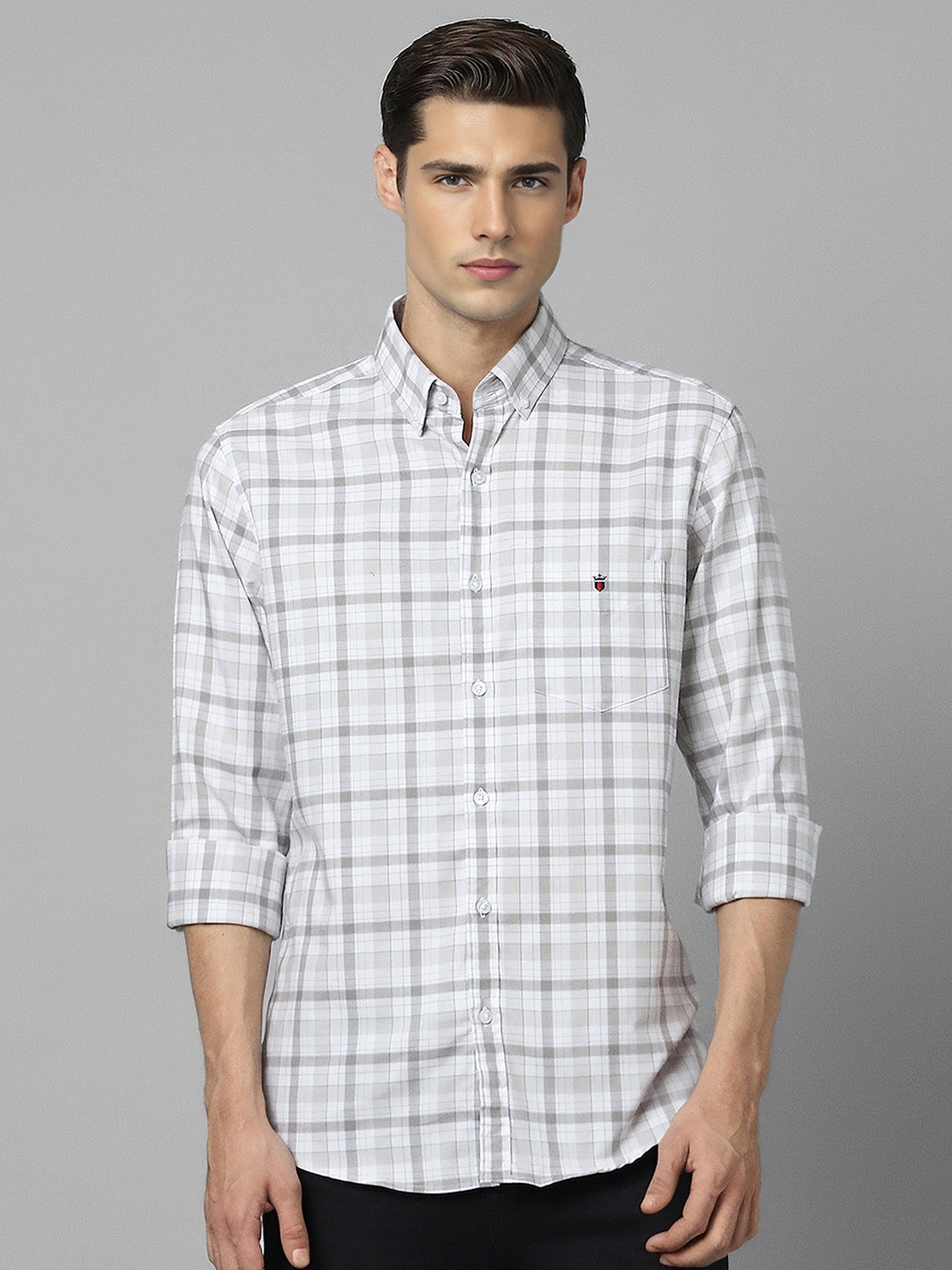 

Louis Philippe Sport Men Grey Slim Fit Checked Casual Shirt