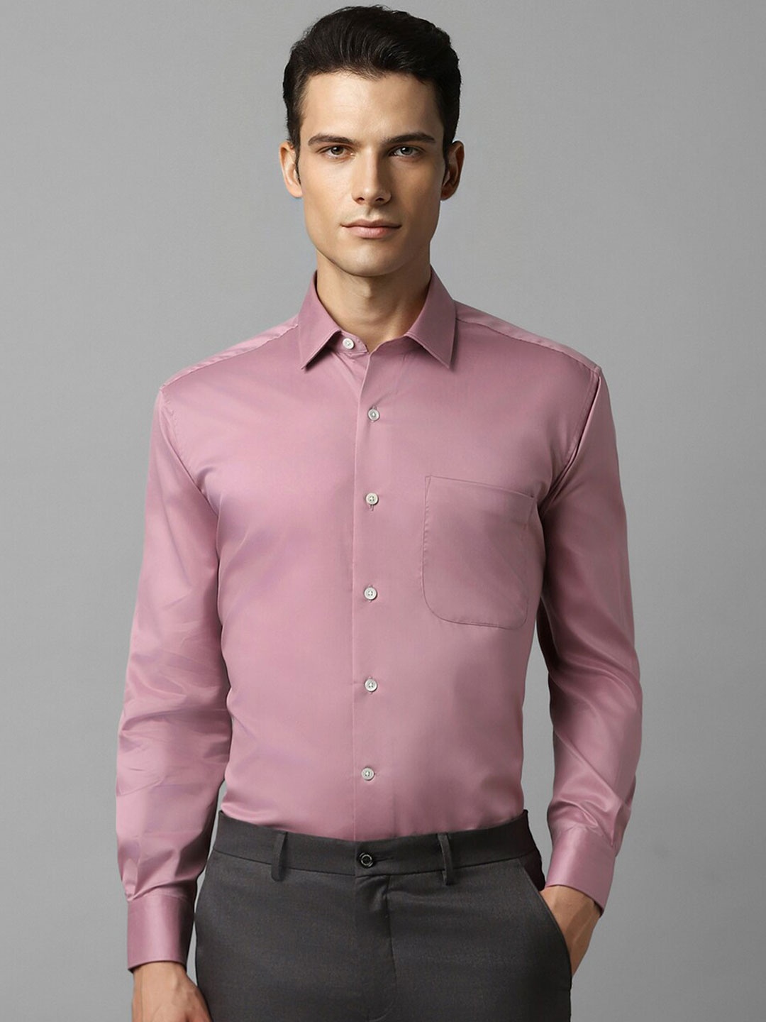 

Luxure by Louis Philippe Cotton Opaque Formal Shirt, Pink