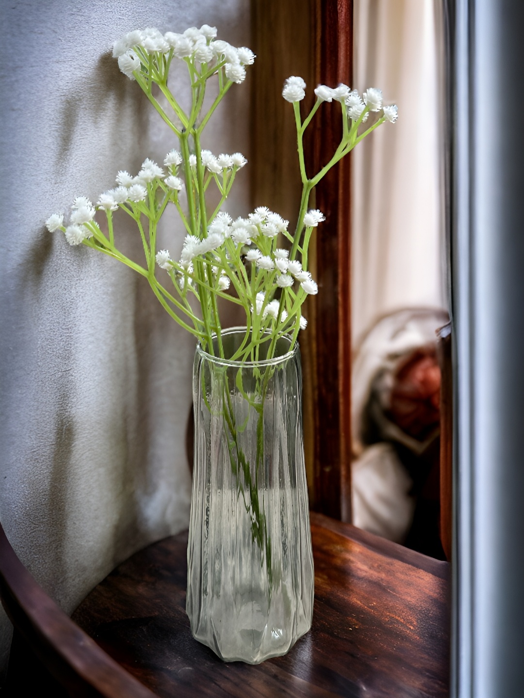 

BS AMOR Transparent White Decorative Glass Vases With Flower
