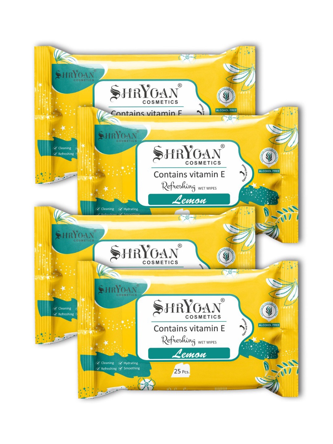 

SHRYOAN Refreshing Facial Wet Wipes, Yellow