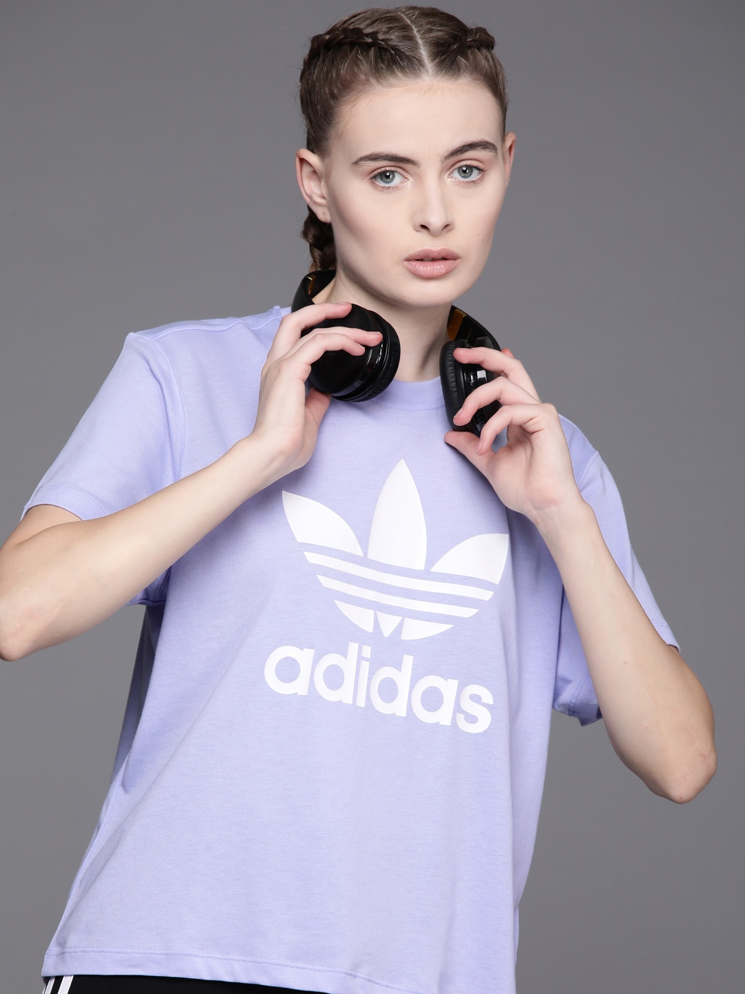 

ADIDAS Originals Trefoil Printed Relaxed T-shirt, Lavender