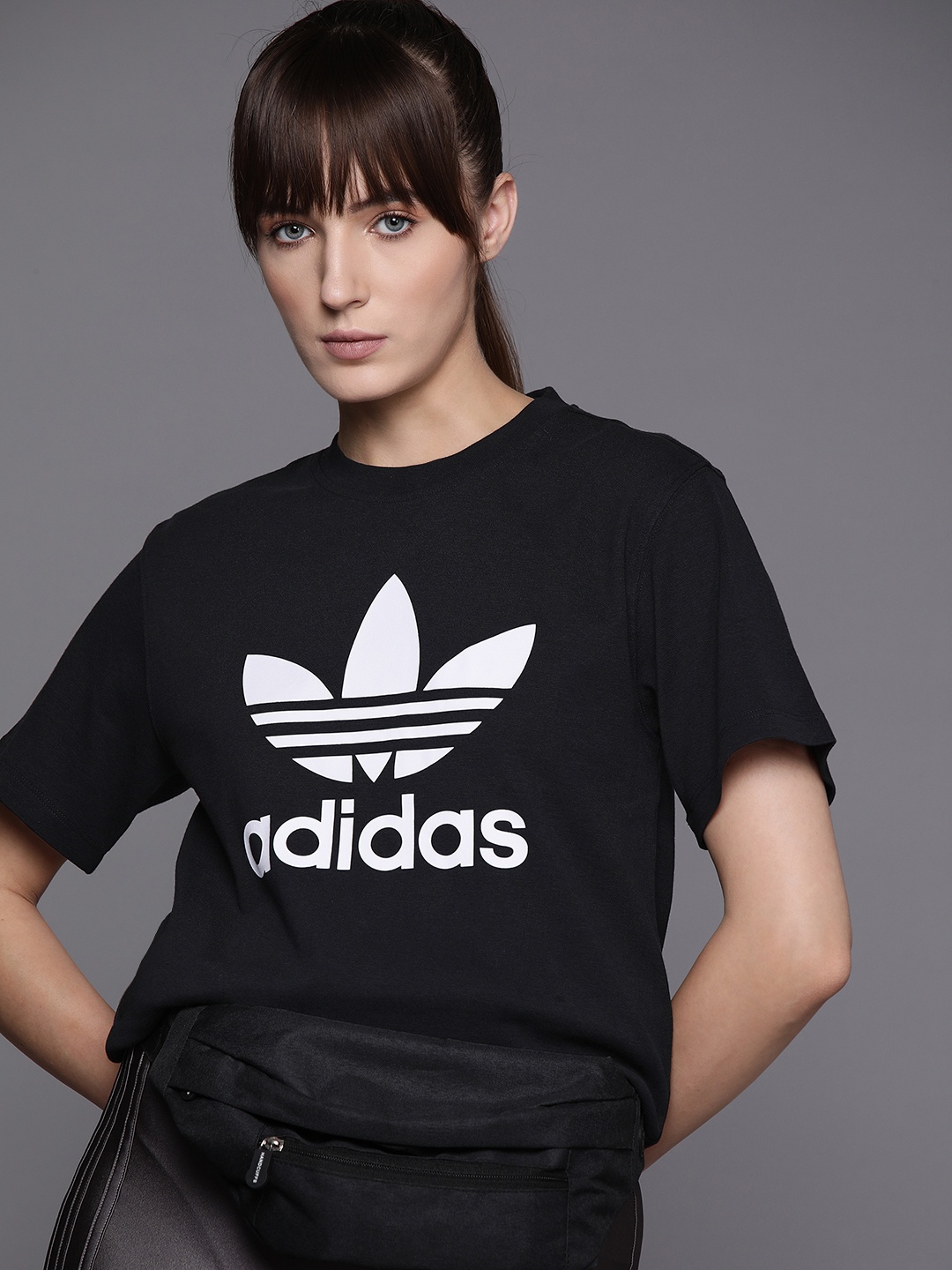 

ADIDAS Originals Brand Logo Printed T-shirt, Black