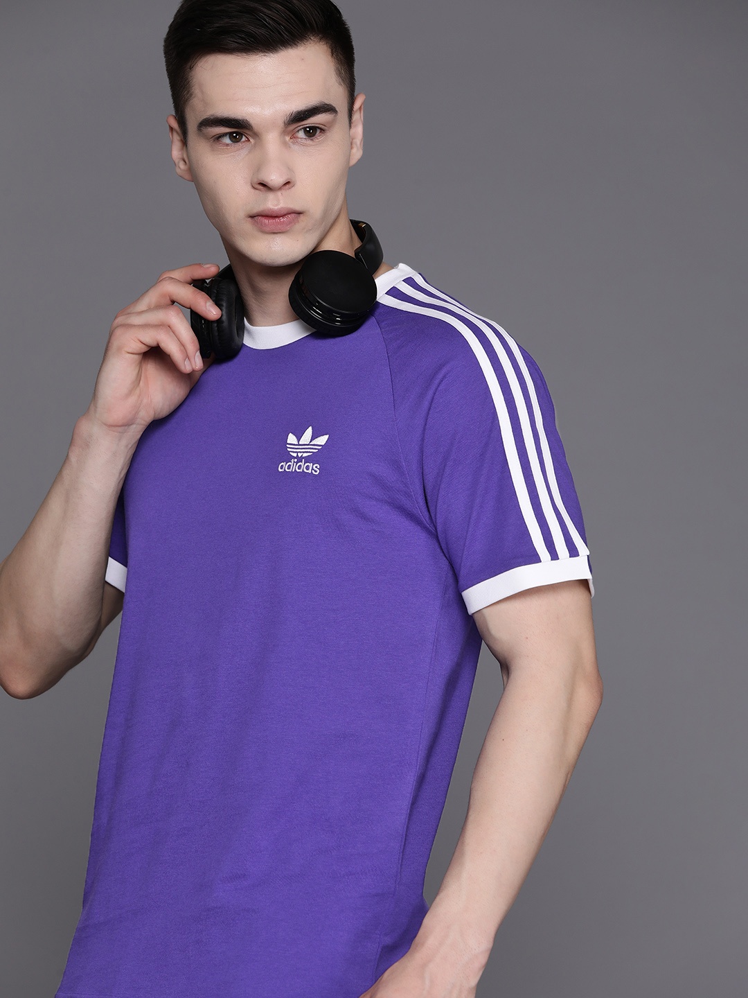 

ADIDAS Originals 3-Stripes Pure Cotton T-shirt, Purple