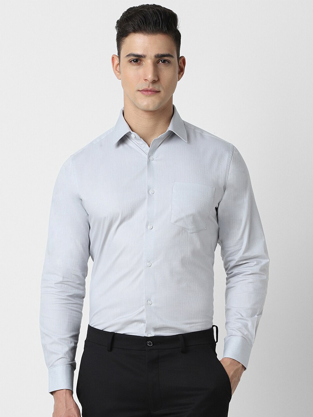 

Van Heusen Full Sleeves Cotton Formal Shirt, Blue