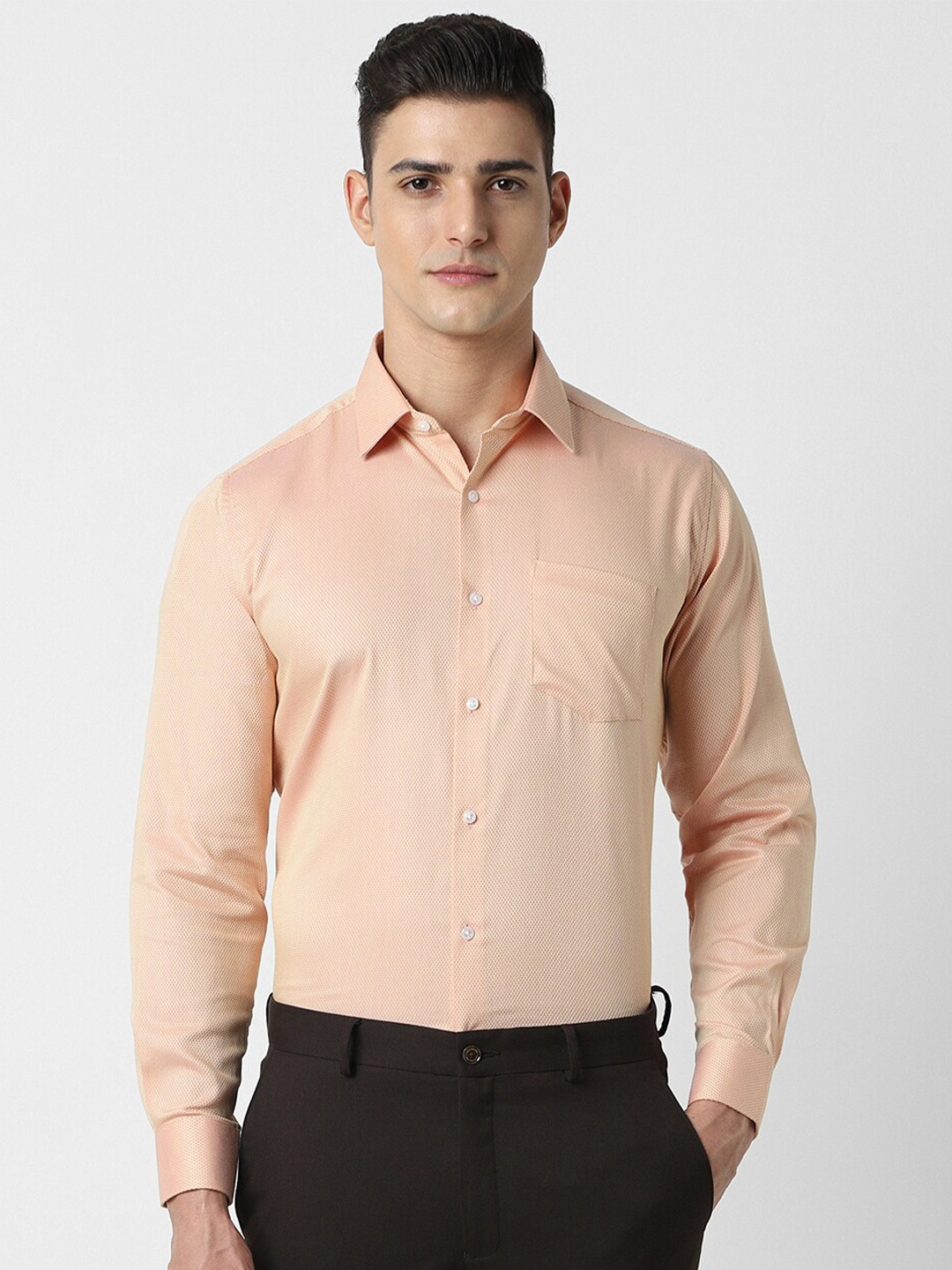 

Van Heusen Cotton Opaque Cotton Formal Shirt, Peach