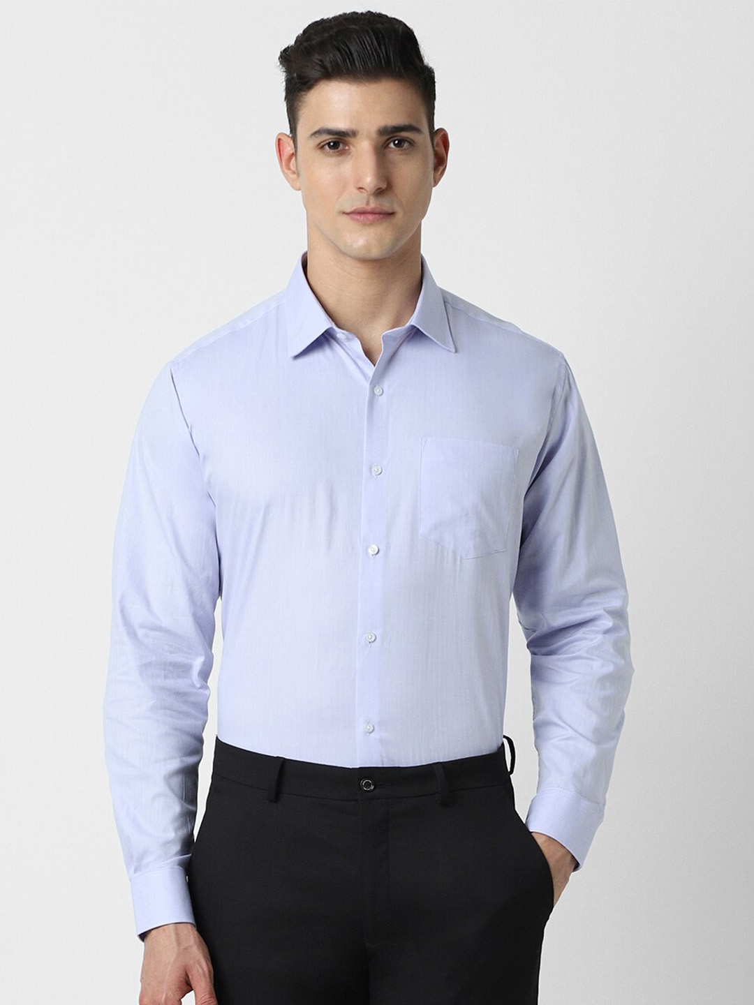 

Van Heusen Full Sleeves Cotton Formal Shirt, Blue