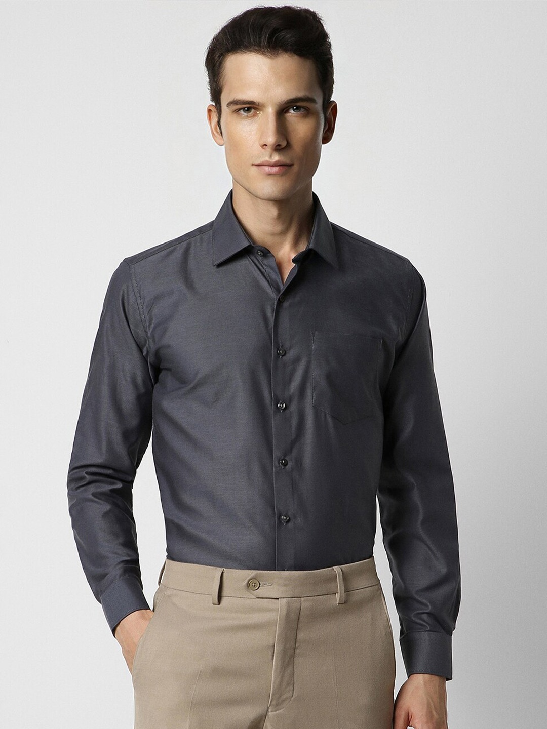 

Van Heusen Full Sleeves Cotton Wedding Shirt, Grey