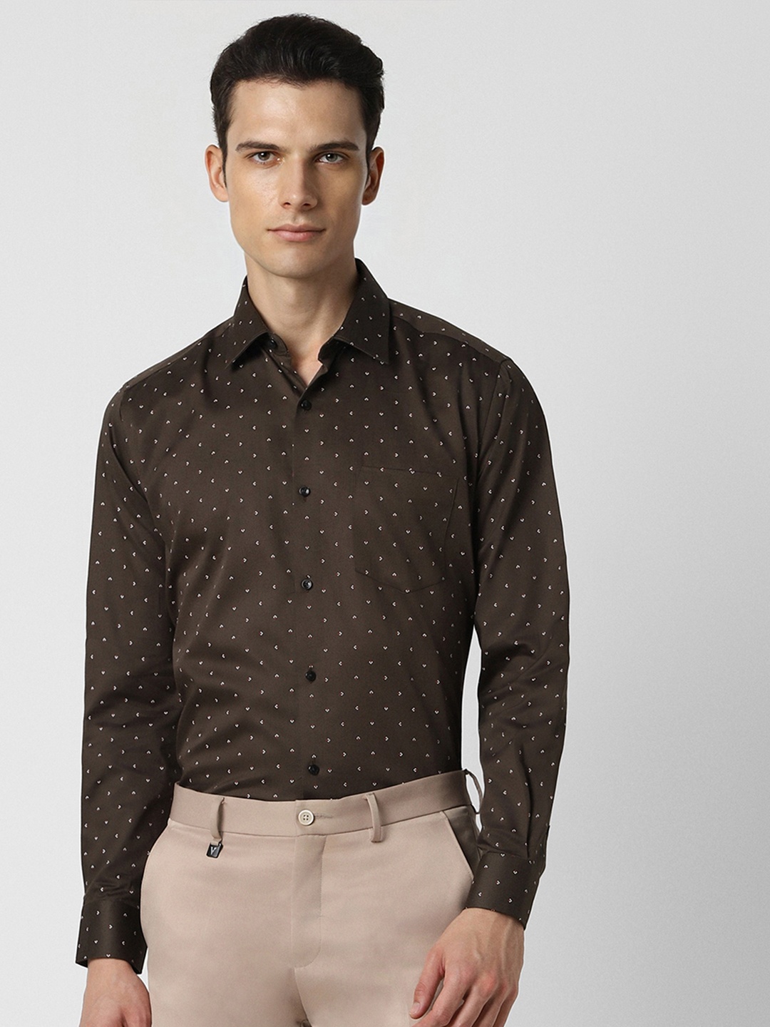 

Van Heusen Micro Ditsy Printed Cotton Shirt, Brown