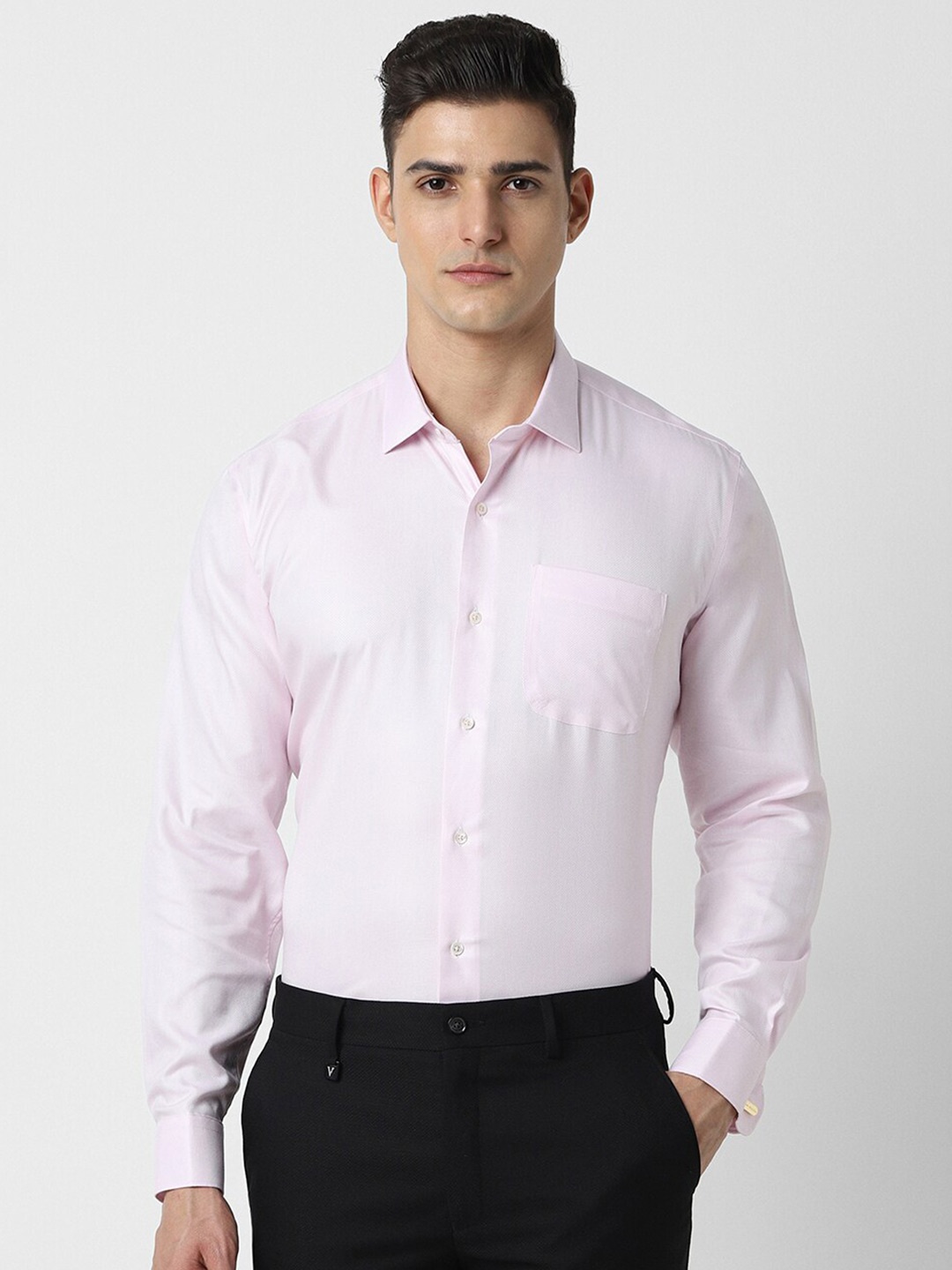 

Van Heusen Cotton Full Sleeves Formal Shirt, Pink