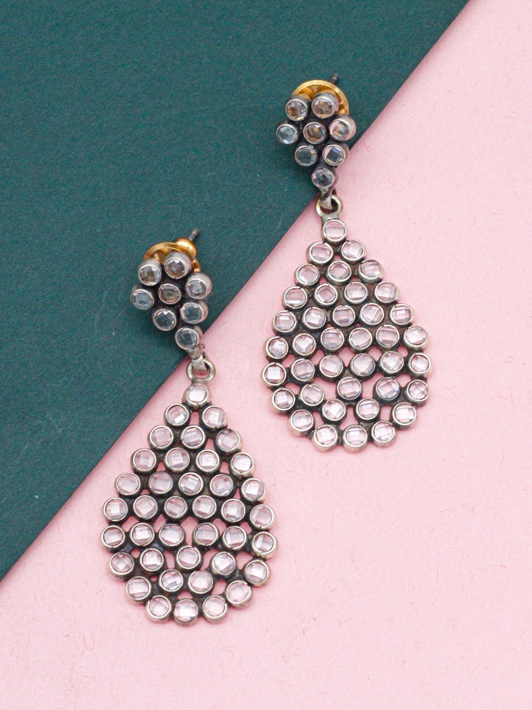 

SANGEETA BOOCHRA Sterling Silver Teardrop Shaped Drop Earrings