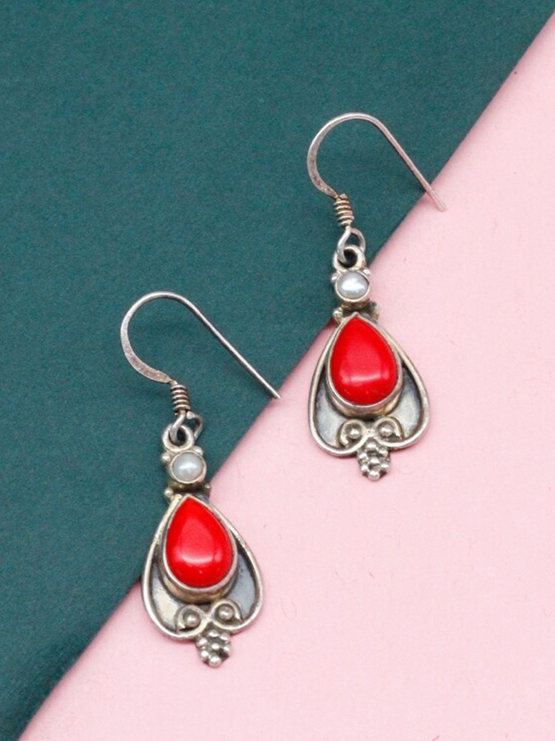 

SANGEETA BOOCHRA Sterling Silver Contemporary Drop Earrings