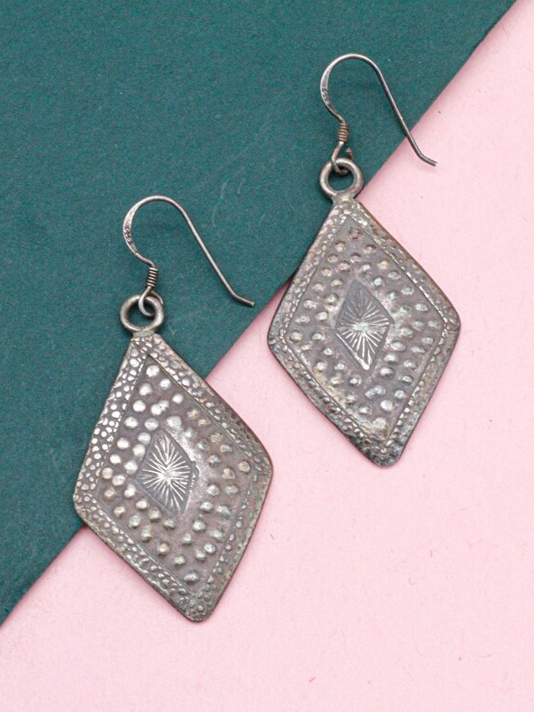 

SANGEETA BOOCHRA Sterling Silver Diamond Shaped Drop Earrings