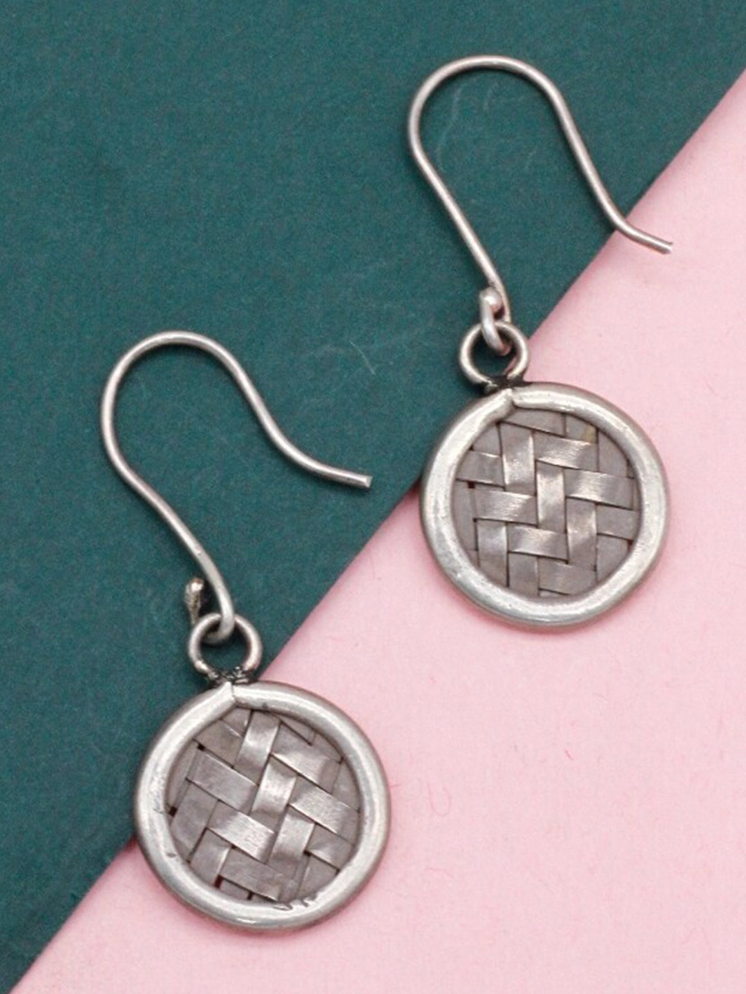 

SANGEETA BOOCHRA Sterling Silver Oxidised Geometric Drop Earrings
