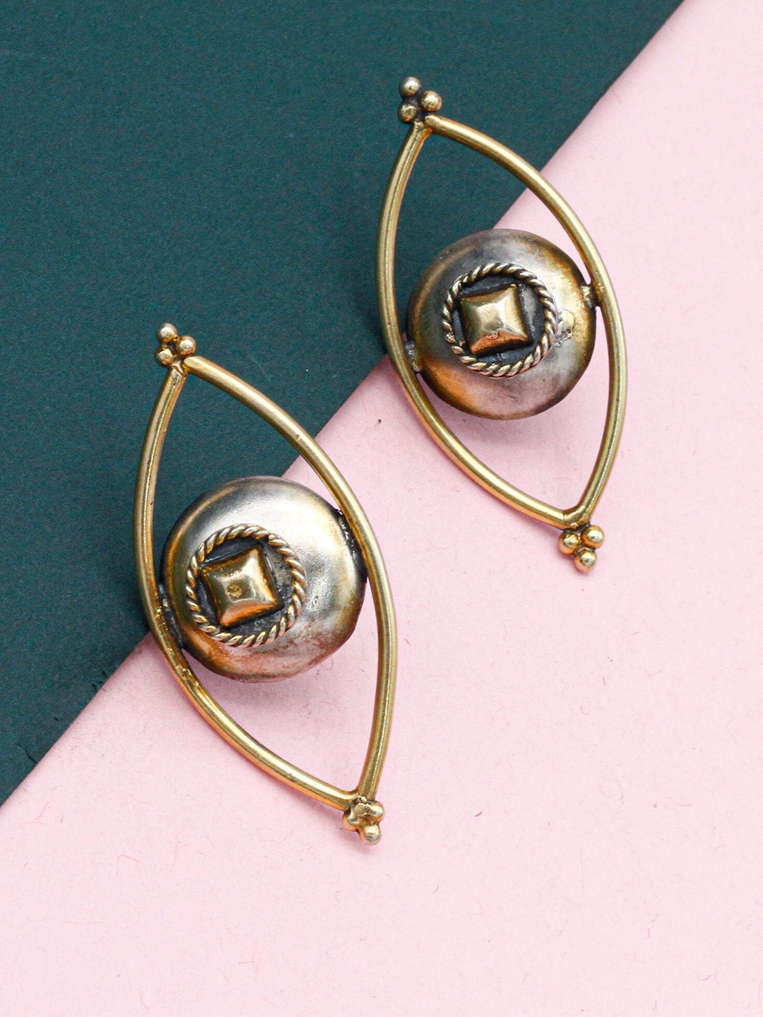 

SANGEETA BOOCHRA Gold Plated Contemporary Drop Earrings, Silver