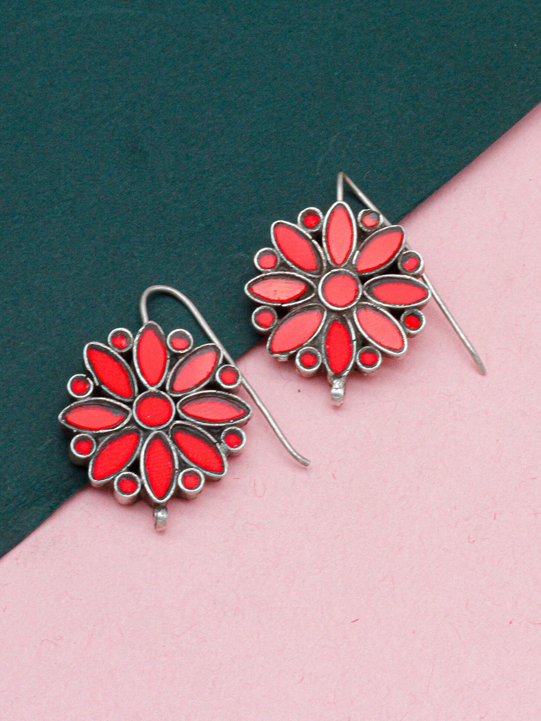 

SANGEETA BOOCHRA Floral Drop Earrings, Silver